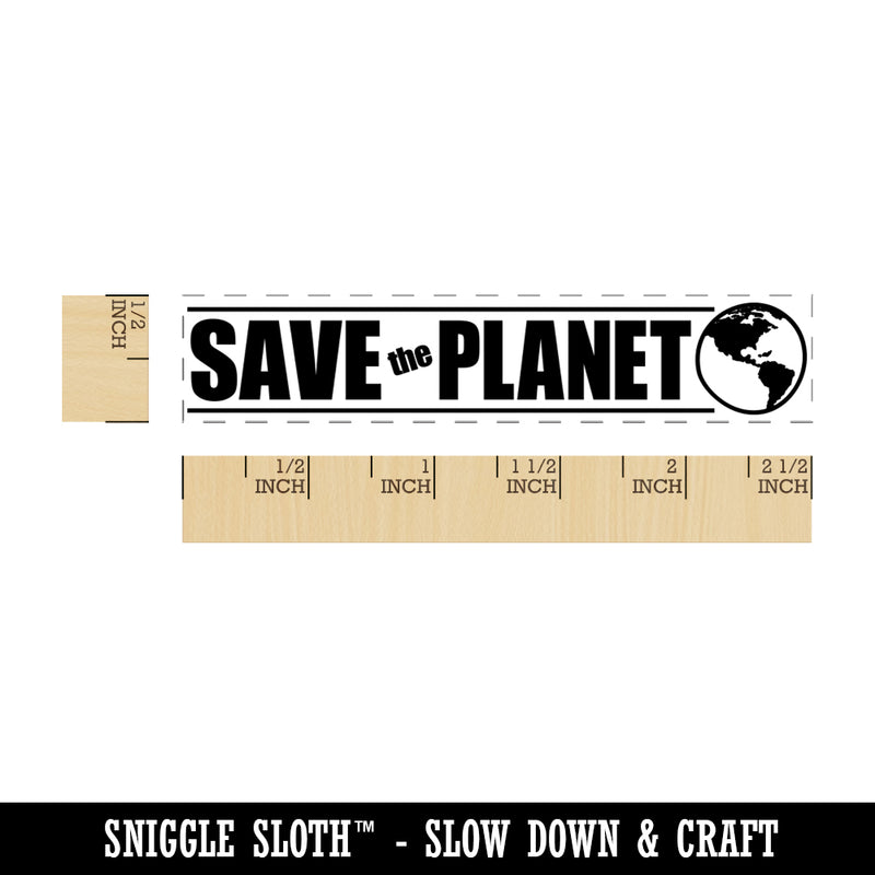 Save the Planet with Cute Earth Rectangle Rubber Stamp for Stamping Crafting