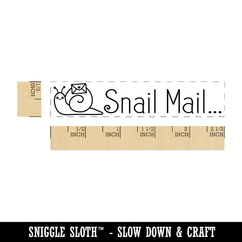 Sweet Snail Mail with Envelope on Shell Rectangle Rubber Stamp for Stamping Crafting