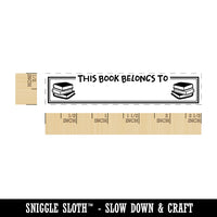 This Book Belongs to with Double Border Fill-In Rectangle Rubber Stamp for Stamping Crafting