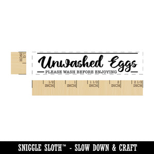 Unwashed Eggs Wash Before Enjoying Rectangle Rubber Stamp for Stamping Crafting