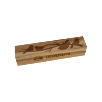 Birds Sitting on a Branch Rectangle Rubber Stamp for Stamping Crafting