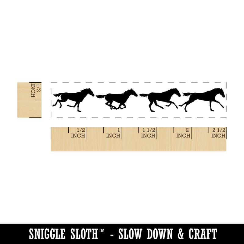 Horse Running Animation Rectangle Rubber Stamp for Stamping Crafting