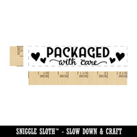 Packaged with Care Hearts Rectangle Rubber Stamp for Stamping Crafting