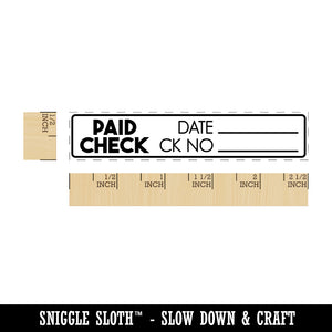 Paid Check Stacked Date Number Business Office Accounting Rectangle Rubber Stamp for Stamping Crafting