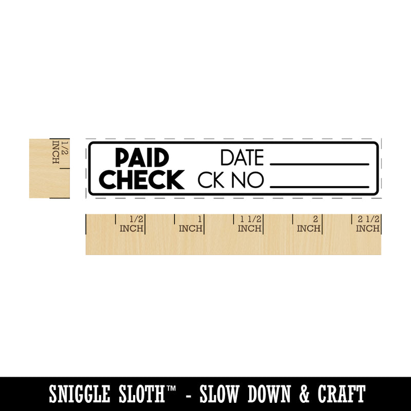 Paid Check Stacked Date Number Business Office Accounting Rectangle Rubber Stamp for Stamping Crafting