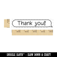 Thank You Chat Bubble Rectangle Rubber Stamp for Stamping Crafting