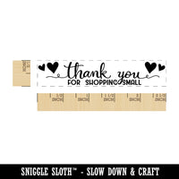 Thank You for Shopping Small Business Hearts Rectangle Rubber Stamp for Stamping Crafting