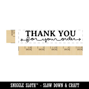 Adorable Thank You For Your Order Handwritten Script Arrow Small Business Rectangle Rubber Stamp for Stamping Crafting