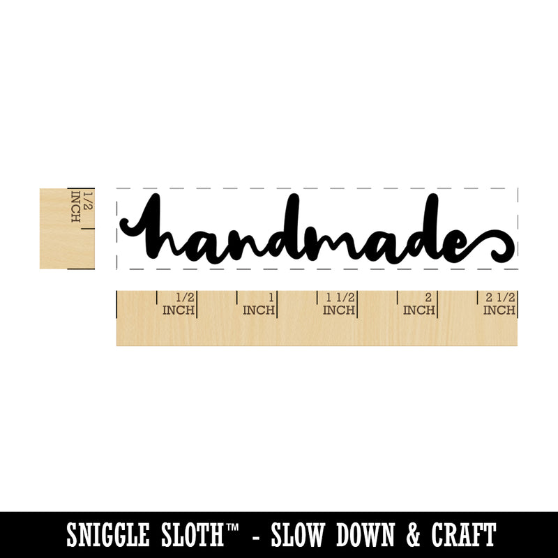 Artsy Inky Lowercase Script Handmade Rectangle Rubber Stamp for Stamping Crafting