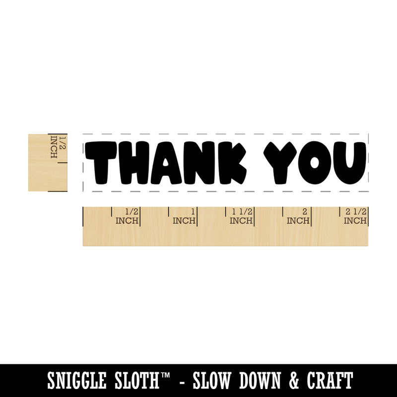 Bold Fun Capitalized Thank You Rectangle Rubber Stamp for Stamping Crafting