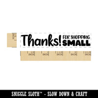 Charming Thanks! For Shopping Small Business Rectangle Rubber Stamp for Stamping Crafting