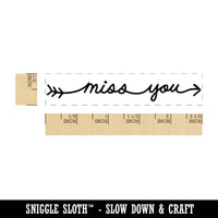 Darling Handwritten Script Miss You Arrow Rectangle Rubber Stamp for Stamping Crafting