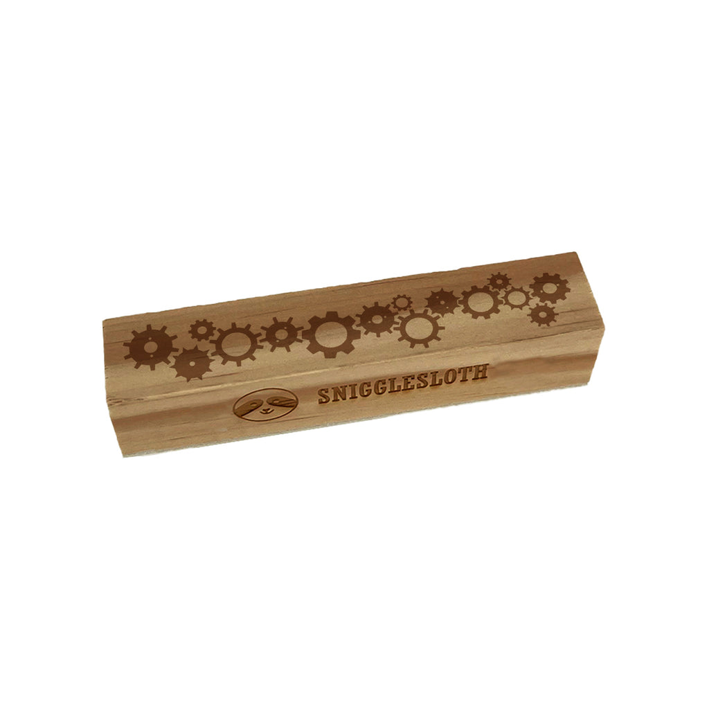 Simple Gears Border Steam Punk Rectangle Rubber Stamp for Stamping Crafting