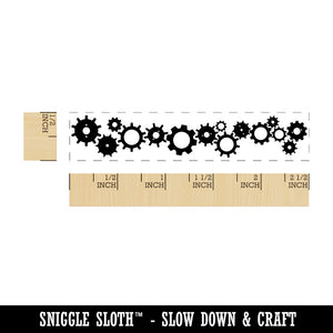 Simple Gears Border Steam Punk Rectangle Rubber Stamp for Stamping Crafting