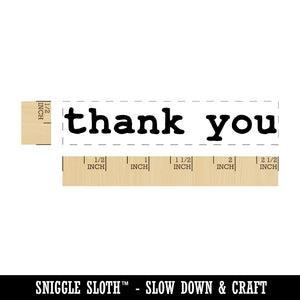 Typewriter Font Lowercased Thank You Rectangle Rubber Stamp for Stamping Crafting