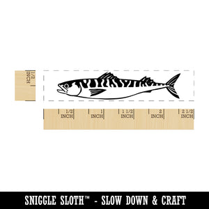Atlantic Mackerel Striped Fish Rectangle Rubber Stamp for Stamping Crafting