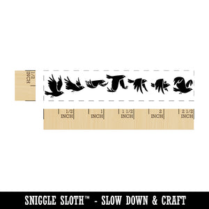 Birds in Flight Flying Animation Flapping Wings Rectangle Rubber Stamp for Stamping Crafting