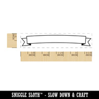 Blank Arched Ribbon Banner Rectangle Rubber Stamp for Stamping Crafting