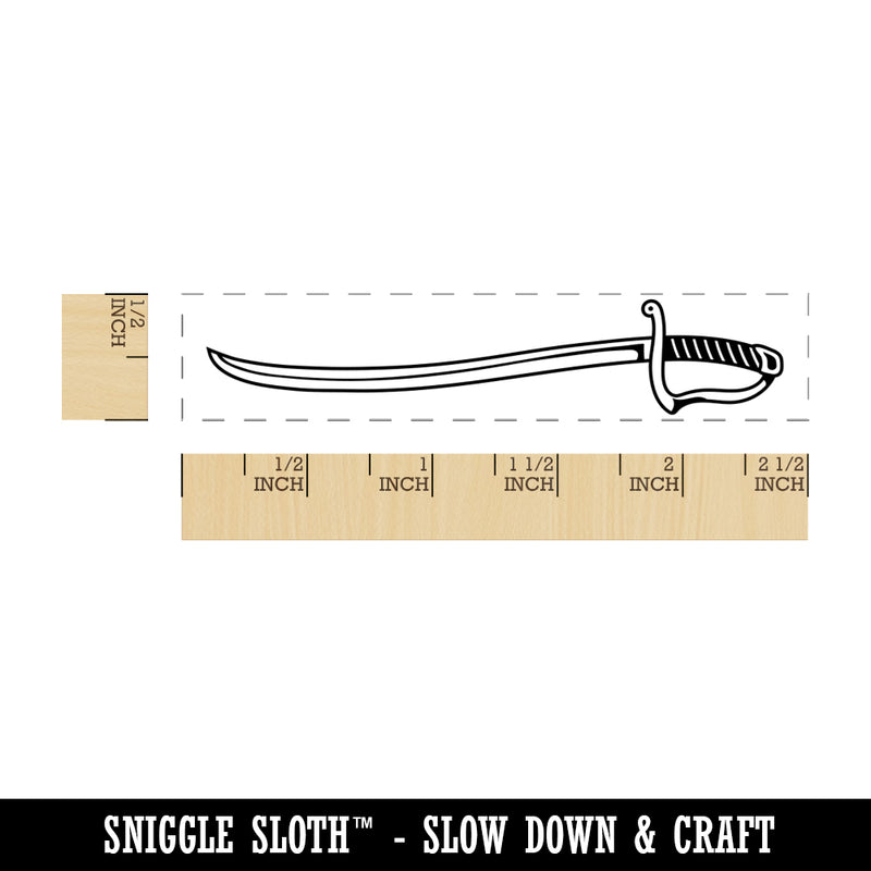 Cavalry Saber Military Curved Sword Rectangle Rubber Stamp for Stamping Crafting