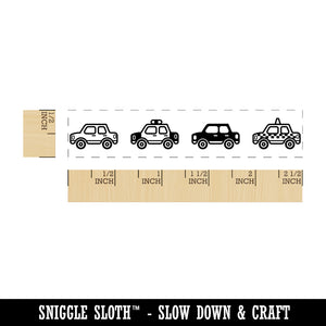 Cute Cartoon Cars Motor Vehicles Automobiles Police Taxi Rectangle Rubber Stamp for Stamping Crafting