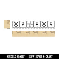 Dutch Windmills and Tulips Pattern Rectangle Rubber Stamp for Stamping Crafting