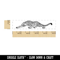 Fierce Jaguar Leopard Jungle Cat Rectangle Rubber Stamp for Stamping Crafting