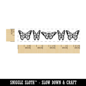 Flying Monarch Butterflies Flapping Wings Insect Rectangle Rubber Stamp for Stamping Crafting