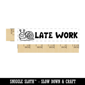 Funny Late Work Snail Mail School Teacher Rectangle Rubber Stamp for Stamping Crafting