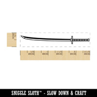 Katana Japanese Samurai Ninja Sword Kodachi Ronin Rectangle Rubber Stamp for Stamping Crafting