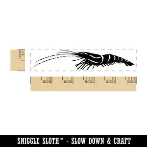 Shrimp Prawn Crustacean Seafood Shellfish Rectangle Rubber Stamp for Stamping Crafting