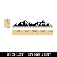 Snow Capped Simple Mountain Range Silhouette Alps Rectangle Rubber Stamp for Stamping Crafting