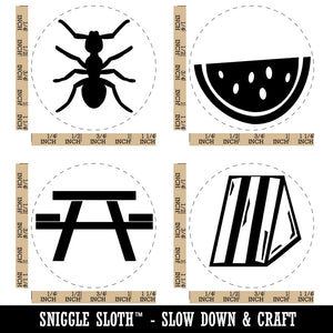 Picnic Table Sandwich Watermelon Ant Rubber Stamp Set for Stamping Crafting Planners