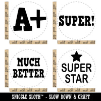 Teacher School Motivational Encouragement Improvement Rubber Stamp Set for Stamping Crafting Planners