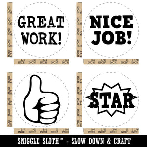 Teacher School Student Motivate Encourage Improve Rubber Stamp Set for Stamping Crafting Planners