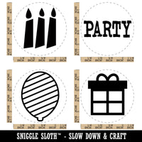 Birthday Party Gift Present Balloon Candles Rubber Stamp Set for Stamping Crafting Planners