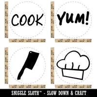 Cooking Chef Cook Hat Food Butcher Knife Rubber Stamp Set for Stamping Crafting Planners