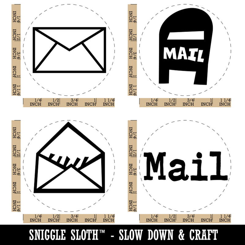 Mail Box Letter Envelope Rubber Stamp Set for Stamping Crafting Planners