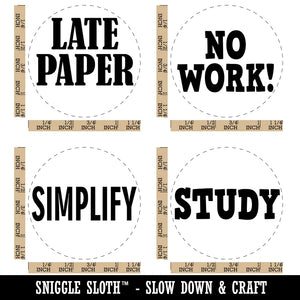 Teacher School Late Paper Simplify No Work Study Rubber Stamp Set for Stamping Crafting Planners