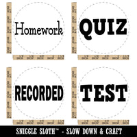 Teacher School Quiz Homework Test Recorded Rubber Stamp Set for Stamping Crafting Planners