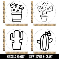 Cactus Cacti Prickly Succulent in Pot Flower Rubber Stamp Set for Stamping Crafting Planners