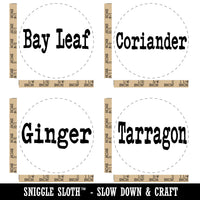 Herbs Bay Leaf Tarragon Ginger Coriander Rubber Stamp Set for Stamping Crafting Planners