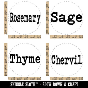 Herbs Rosemary Sage Thyme Chervil Rubber Stamp Set for Stamping Crafting Planners