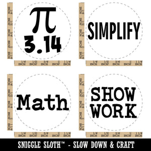 School Math Class Teacher Simplify Pi Show Work Rubber Stamp Set for Stamping Crafting Planners