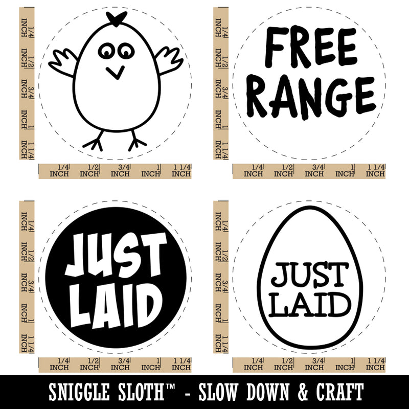 Just Laid Egg Free Range Chicken Rubber Stamp Set for Stamping Crafting Planners