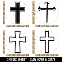 Crosses Outline 3 Nails Religious Christian Rubber Stamp Set for Stamping Crafting Planners