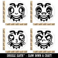 Cute Bee Happy Laughing Love Heart Mad Rubber Stamp Set for Stamping Crafting Planners