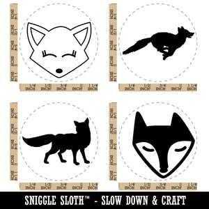 Fox Face Resting Running Rubber Stamp Set for Stamping Crafting Planners
