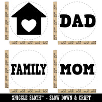 Family Mom Dad Love Home House Rubber Stamp Set for Stamping Crafting Planners