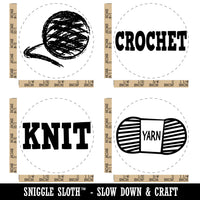 Knit Crochet Ball Skein Yarn Rubber Stamp Set for Stamping Crafting Planners