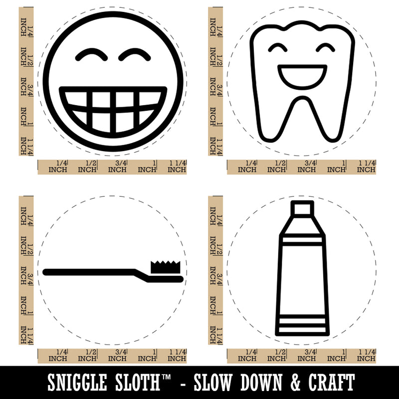 Dentist Dental Tooth Care Toothpaste Toothbrush Rubber Stamp Set for Stamping Crafting Planners